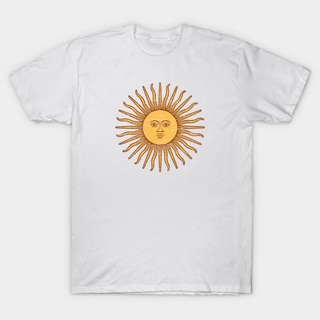 Sun of May Argentina Flag T-Shirt by zurcnami